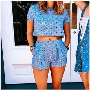 Blue and white LF matching outfit NWOT